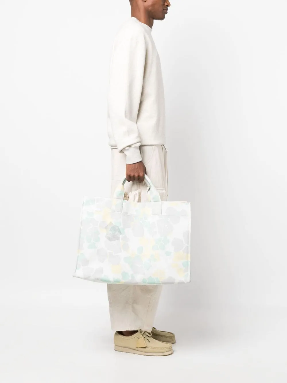 Abstract-Print Cotton Tote Bag
