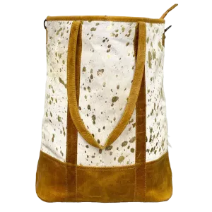 American Darling White and Gold Cowhide Shoulder Purse ADBGS157ACGO