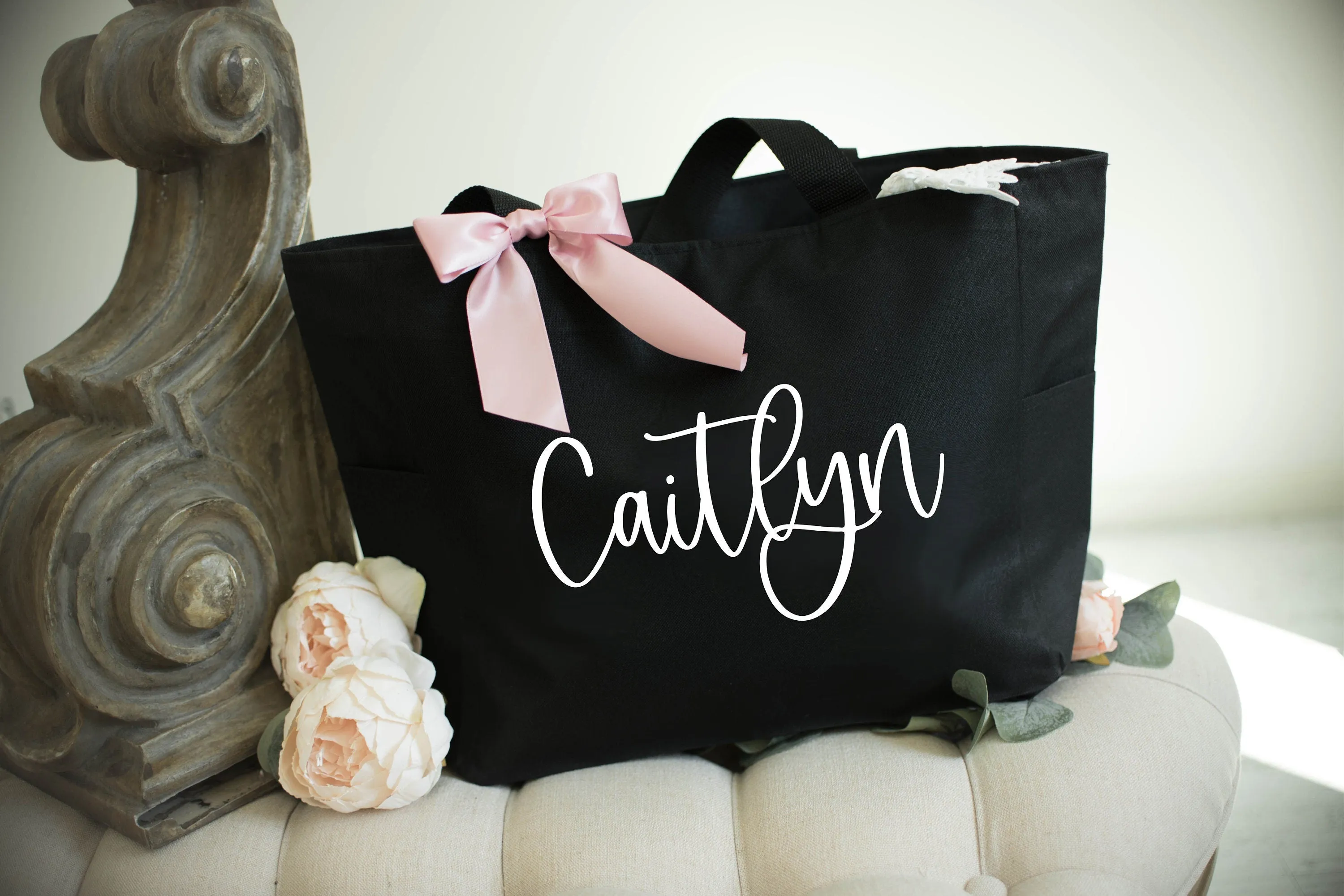 Custom Tote Bag with Zipper - Personalized Bags