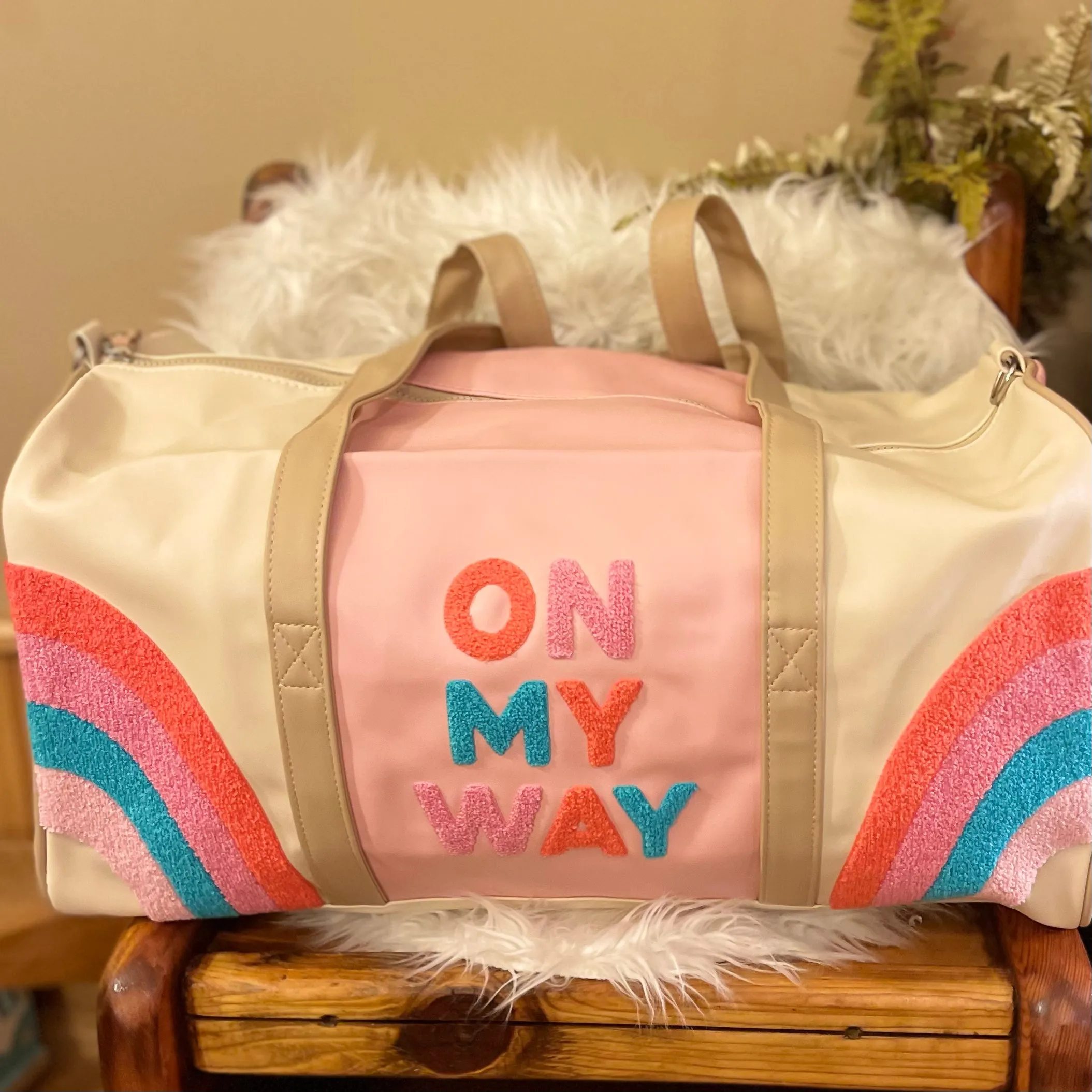 Duffle Bag: Weekender - On My Way  Getaway  Happy Camper