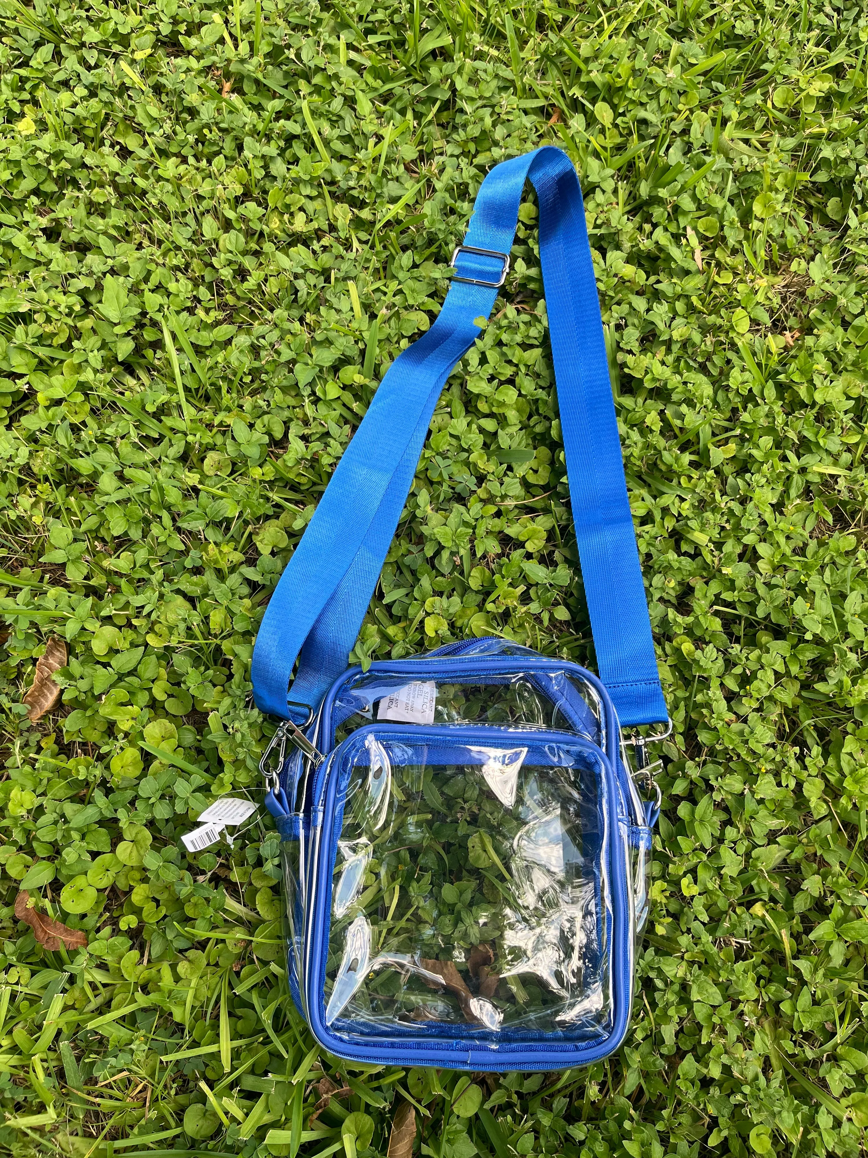 Kenze Panne Royal Blue Clear Crossbody Purse