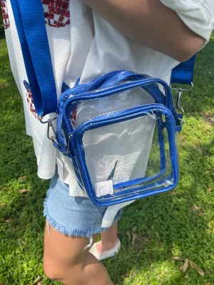 Kenze Panne Royal Blue Clear Crossbody Purse