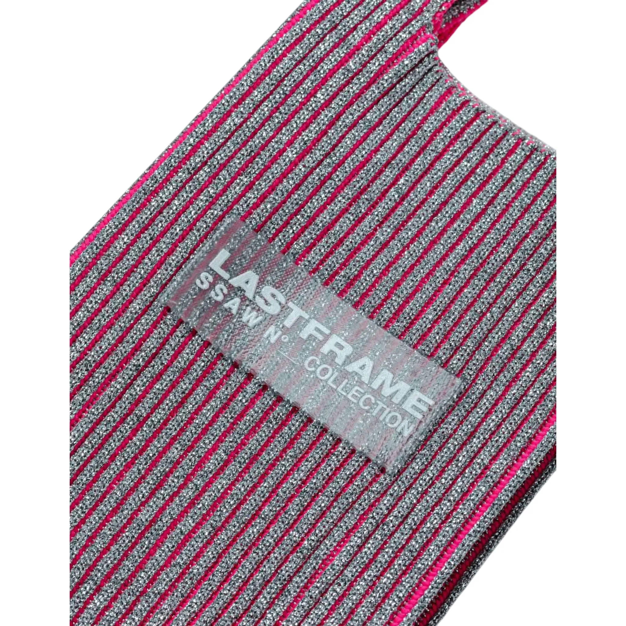 KYOTO METALLIC MARKET BAG MICRO / SILVER x NEON PINK