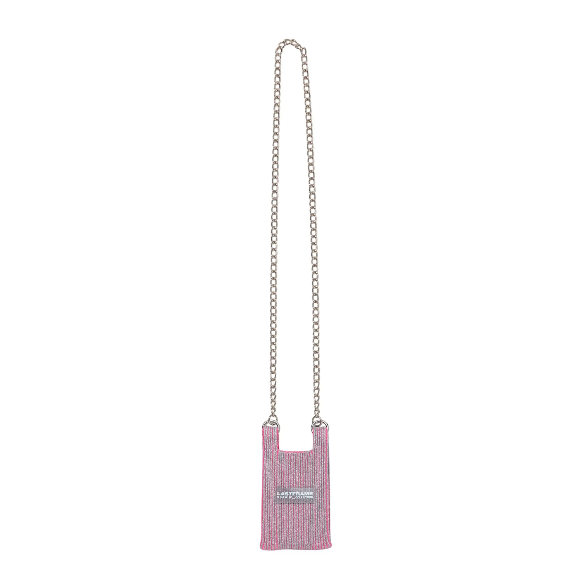 KYOTO METALLIC MARKET BAG MICRO / SILVER x NEON PINK