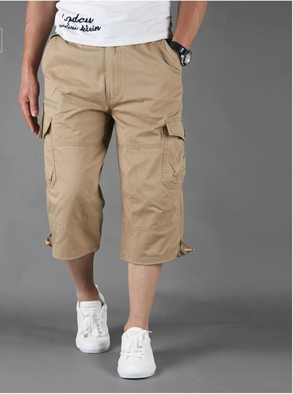 Men's Athletic Shorts Slim Fit Cargo Sweat Short Athletic Workout Thin Pant Outdoor Casual Comfort Pants with Pockets
