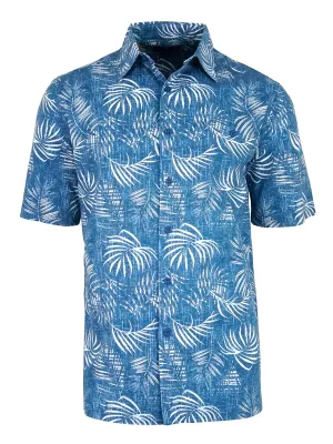 Men's Hawaiian Cotton Print Shirt - Palm Leaf