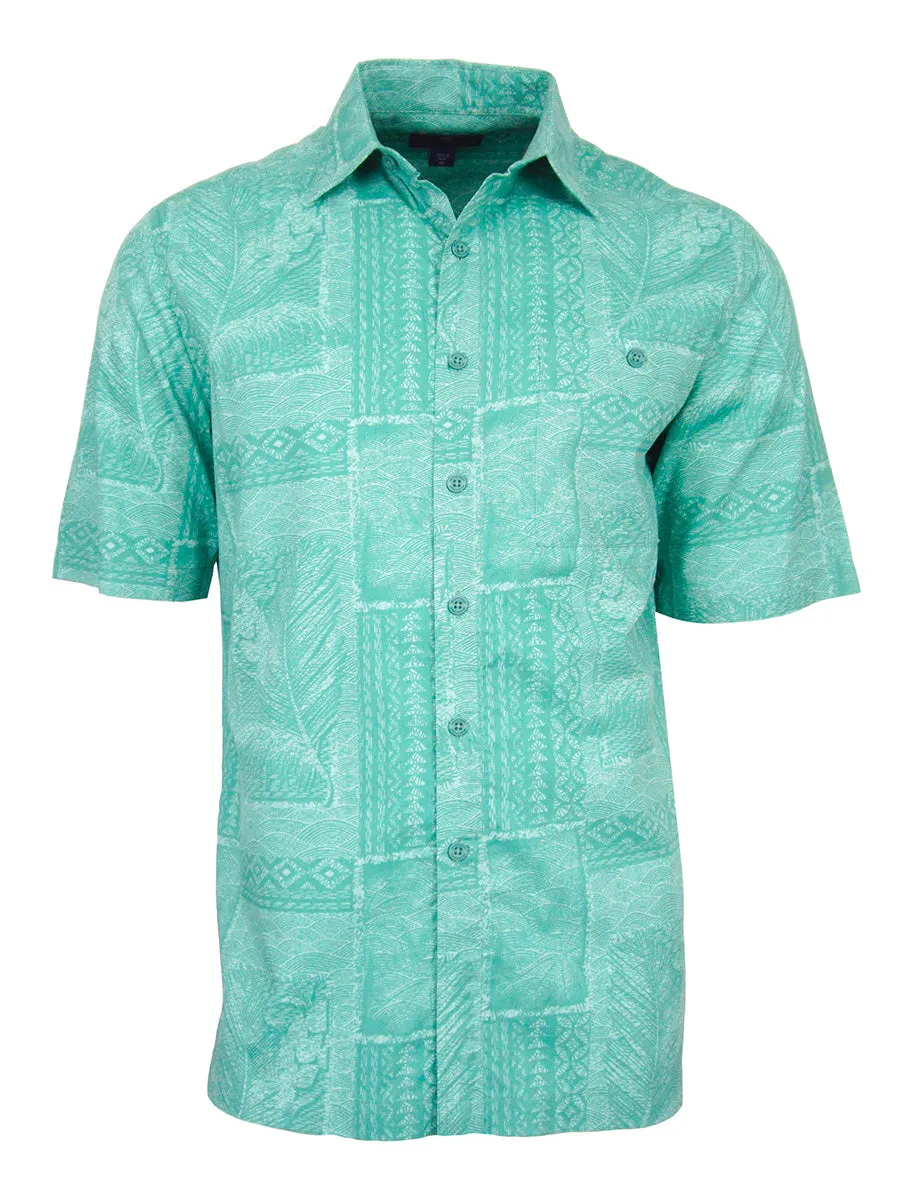 Men's Hawaiian Cotton Print Shirt - Sandy Lane