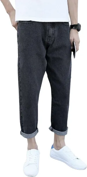 Men's Slim Fit Straight Leg Stylish Jeans Solid Stretch Comfort Denim Pants Casual Comfort Jeans Trouser