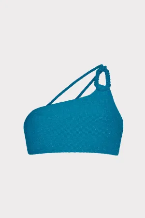 Metallic Chain One Shoulder Bandeau Top