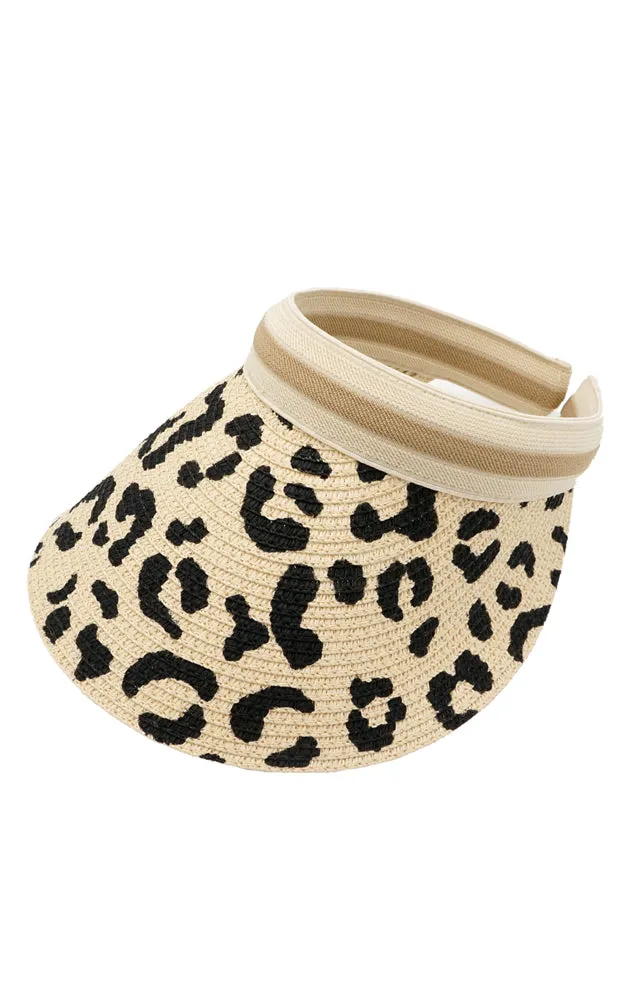 MH0065 Leopard Visor Sun Beach Hat