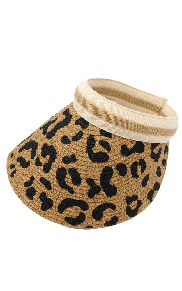 MH0065 Leopard Visor Sun Beach Hat