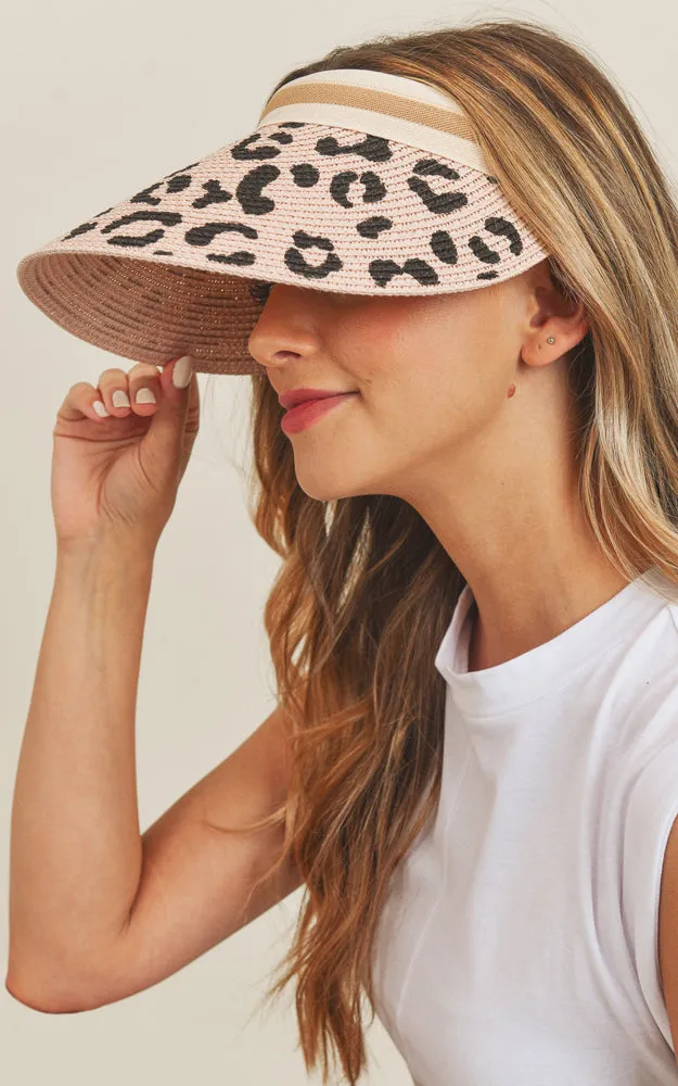 MH0065 Leopard Visor Sun Beach Hat