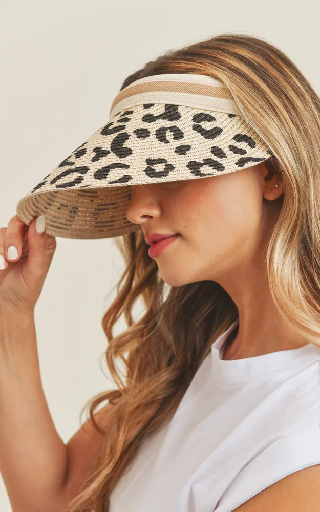 MH0065 Leopard Visor Sun Beach Hat