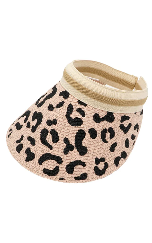 MH0065 Leopard Visor Sun Beach Hat