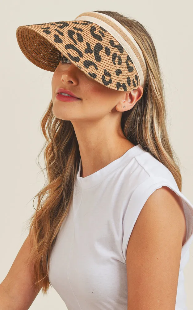 MH0065 Leopard Visor Sun Beach Hat