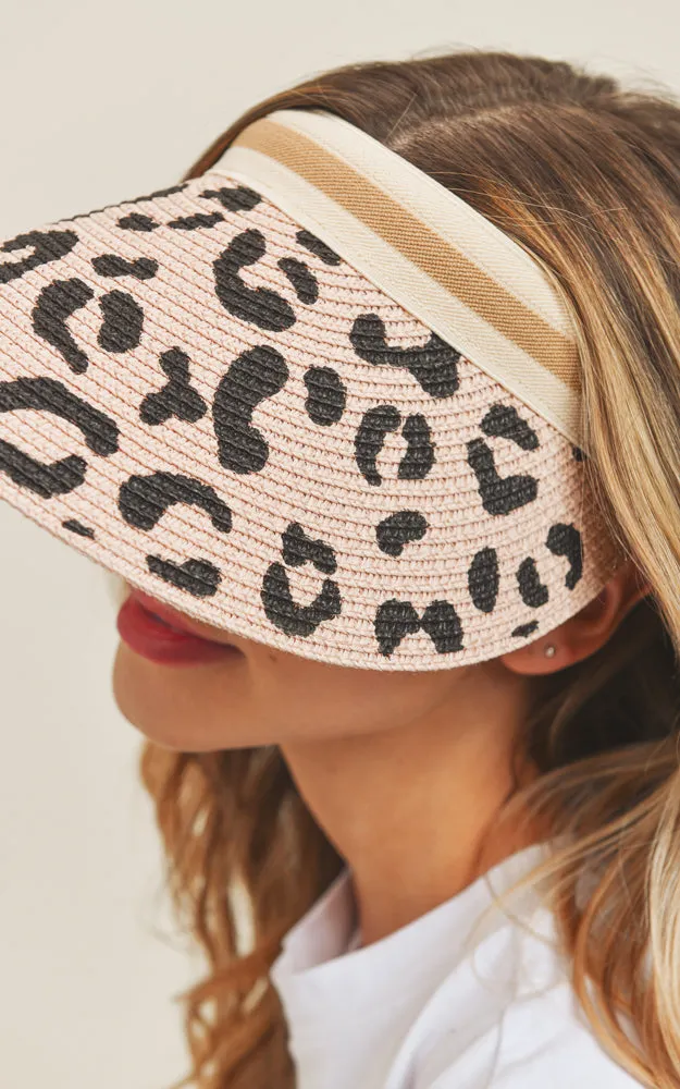 MH0065 Leopard Visor Sun Beach Hat