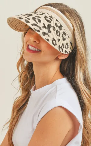 MH0065 Leopard Visor Sun Beach Hat