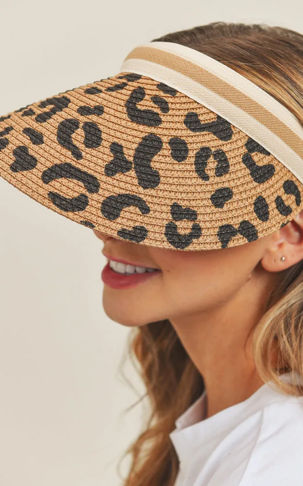 MH0065 Leopard Visor Sun Beach Hat