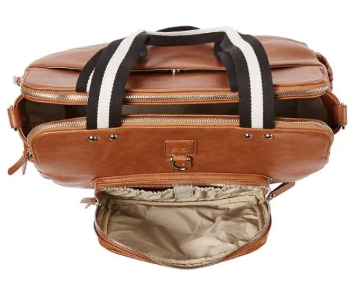 OiOi Tote Triple Compartment Nappy Bag - Tan