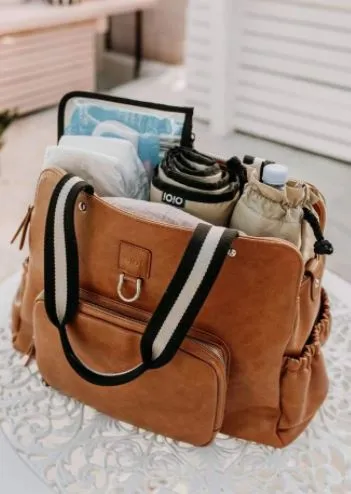OiOi Tote Triple Compartment Nappy Bag - Tan