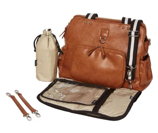 OiOi Tote Triple Compartment Nappy Bag - Tan