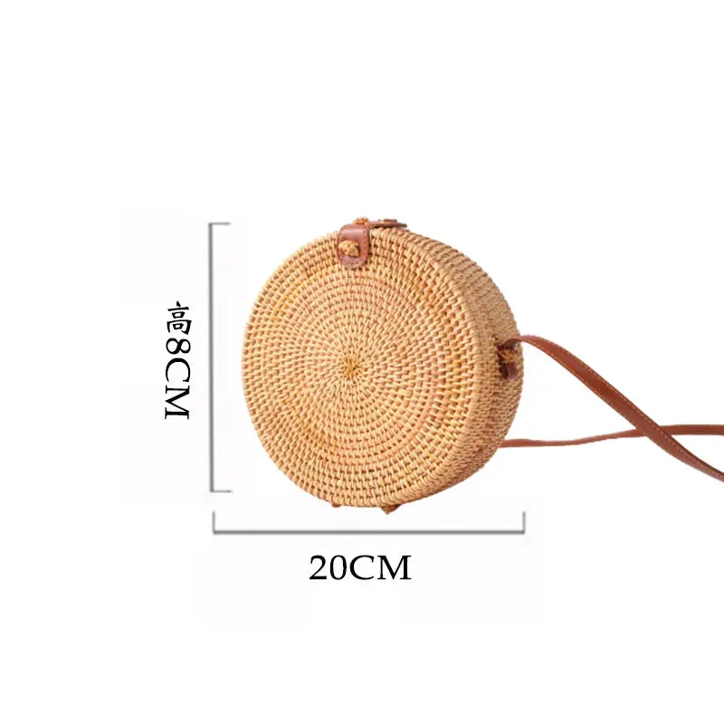 Rattan Straw Woven Hard Side Beach Shoulder Bags