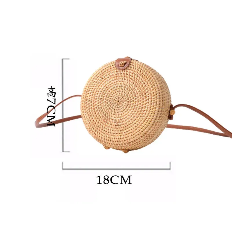 Rattan Straw Woven Hard Side Beach Shoulder Bags
